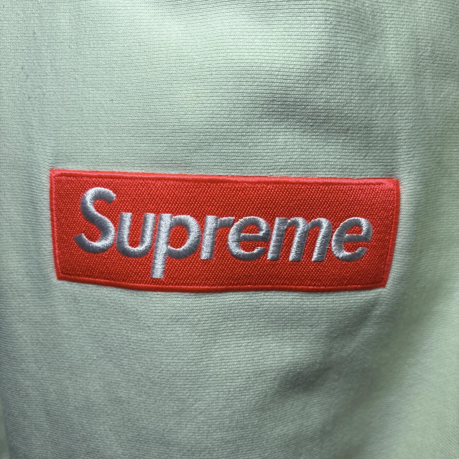 Supreme Box Logo Hooded Sweatshirt Pale Lime Size large L (FW17) VGC hoodie top