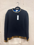 Black Versace Collection Sweatshirt Jumper with Gold Metallic Trim Size M BNWT
