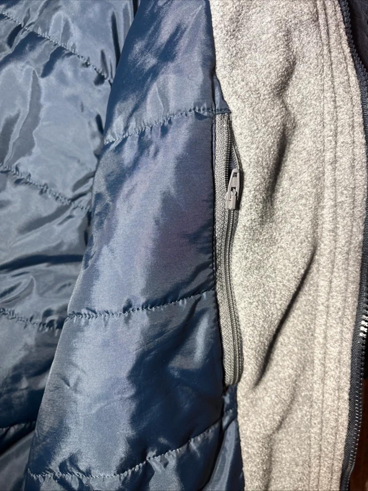 Moschino Jeans Navy Puffer Utility Techwear Jacket Fleece Colour Edge Size M 40