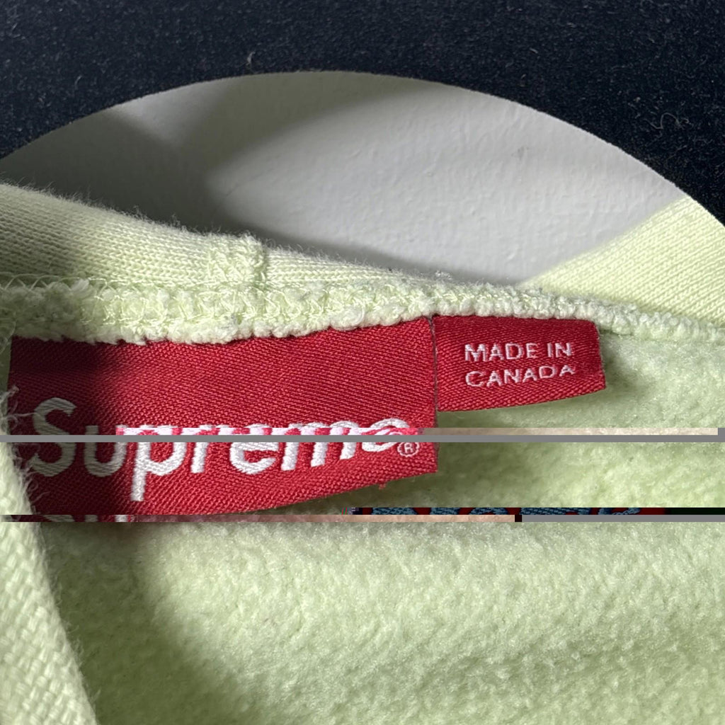 Supreme Box Logo Hooded Sweatshirt Pale Lime Size large L (FW17) VGC hoodie top