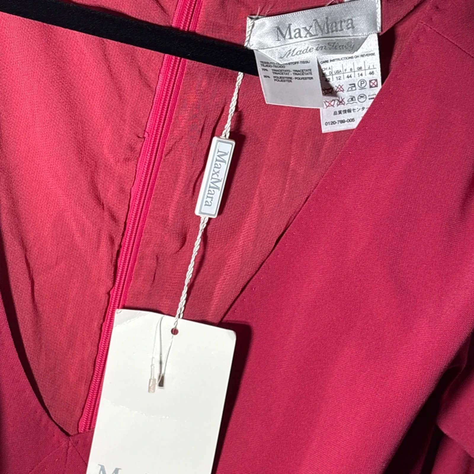 Maxmara Max Mara Dress Red Size 14 UK Made In Italy Triacetate Viscose BNWT
