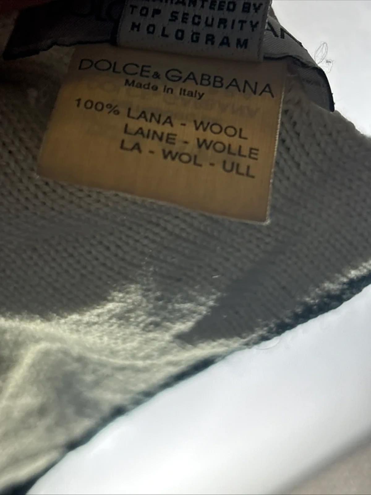 Dolce & Gabbana D&G 100% Lana Wool Scarf Black and Cream Large Logo