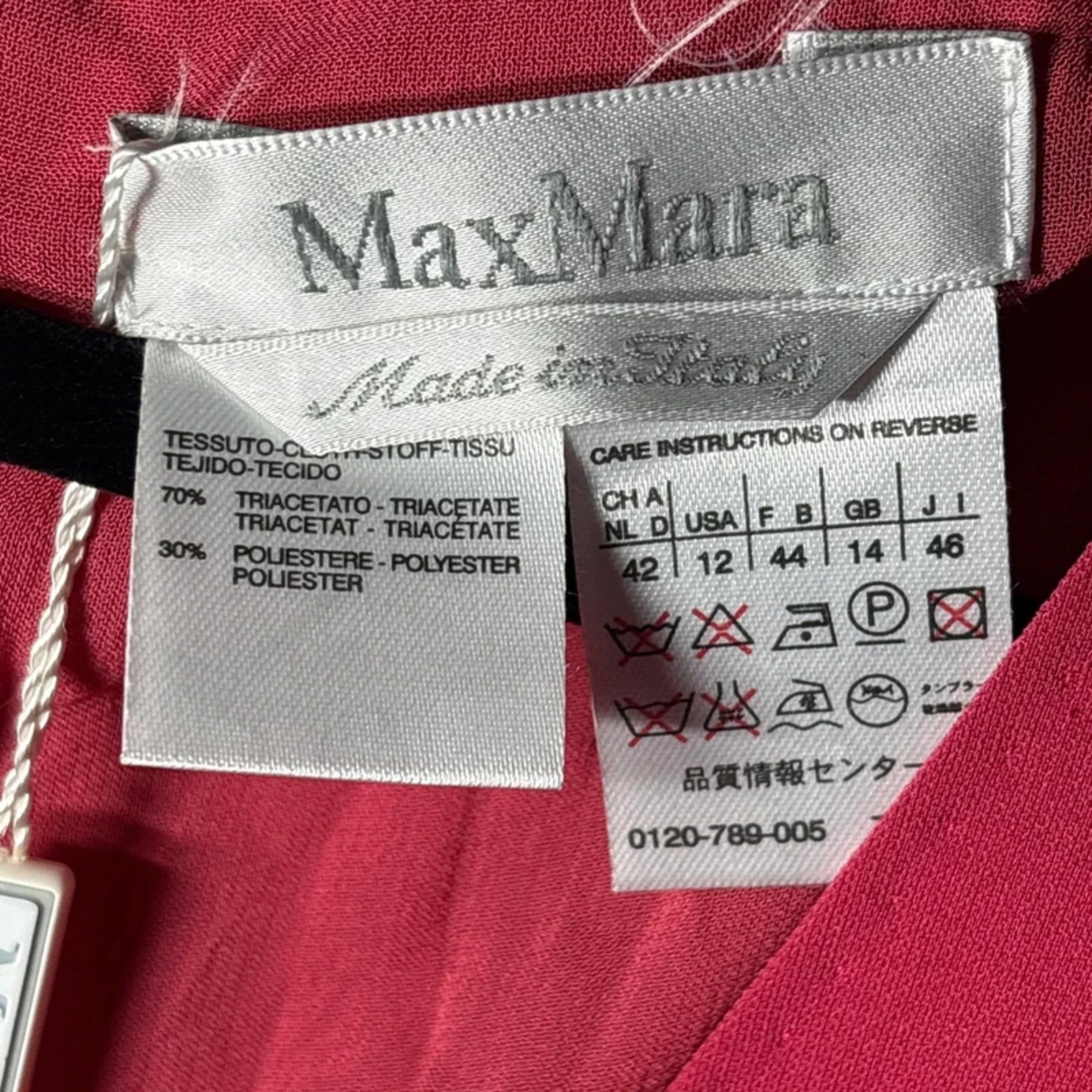 Maxmara Max Mara Dress Red Size 14 UK Made In Italy Triacetate Viscose BNWT