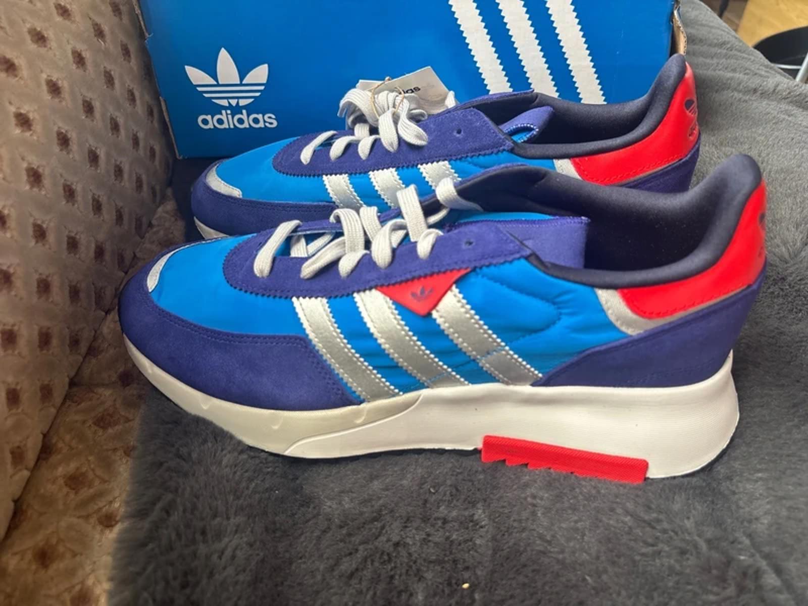 Mens Adidas Retropy F2 Legacy Indigo Red Trainers - Size UK11