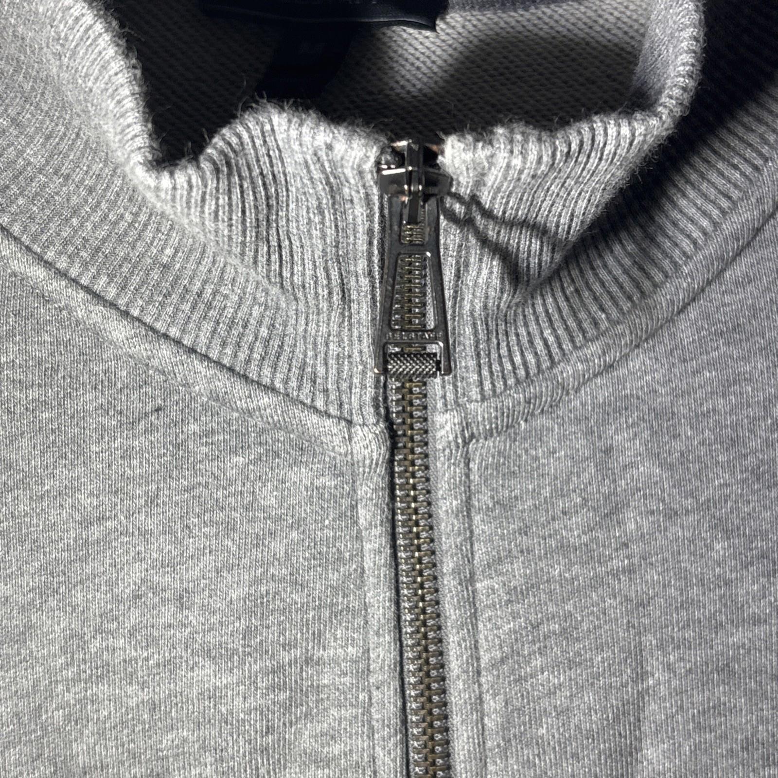 Belstaff men’s medium  grey funnel neck full zip with pockets and logo RRP145