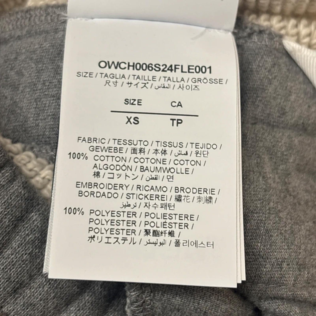 Off-White Logo Embroidered Joggers Track Pants Melange Grey Nautical Blue XS NWT