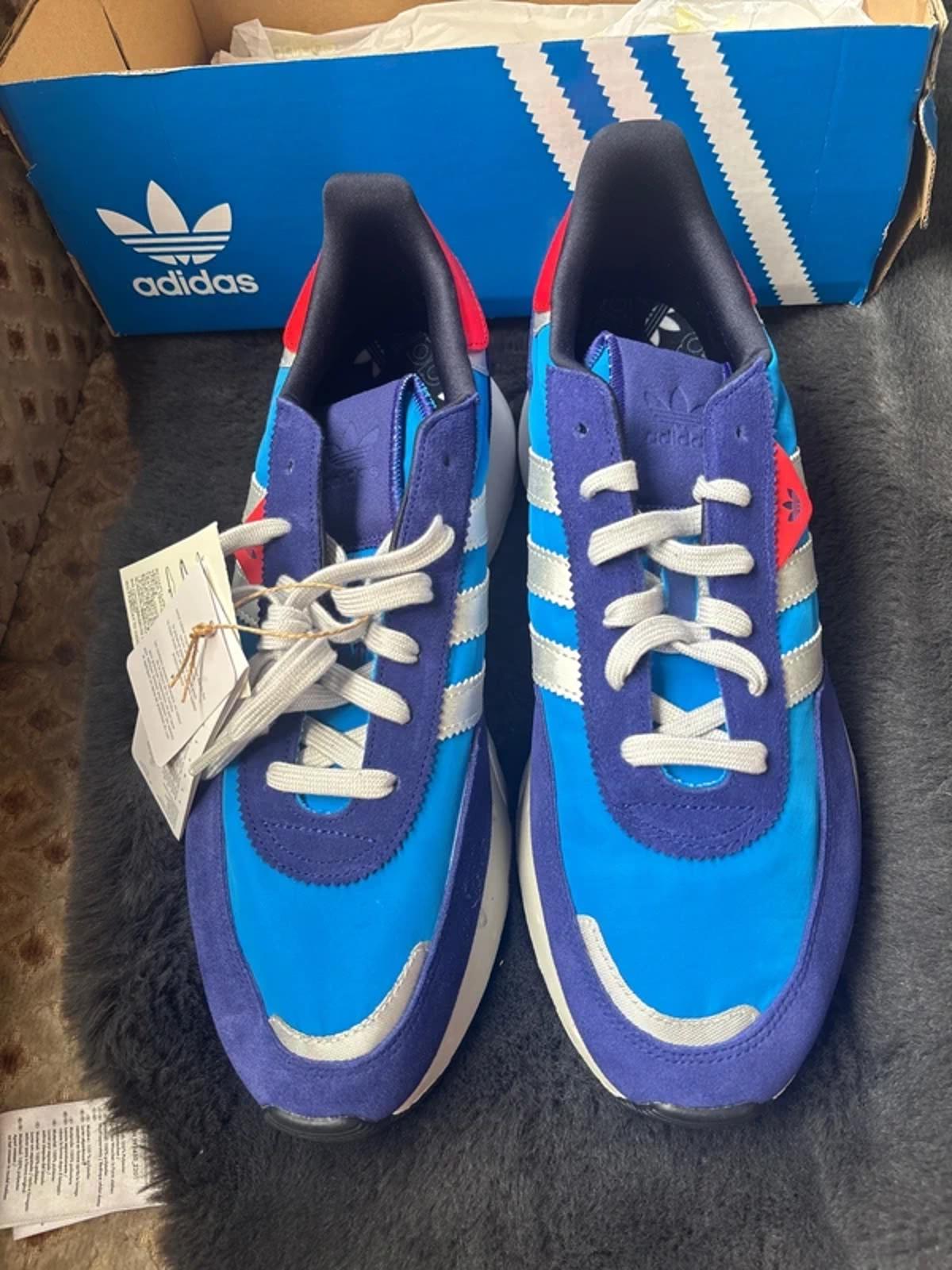 Mens Adidas Retropy F2 Legacy Indigo Red Trainers - Size UK11