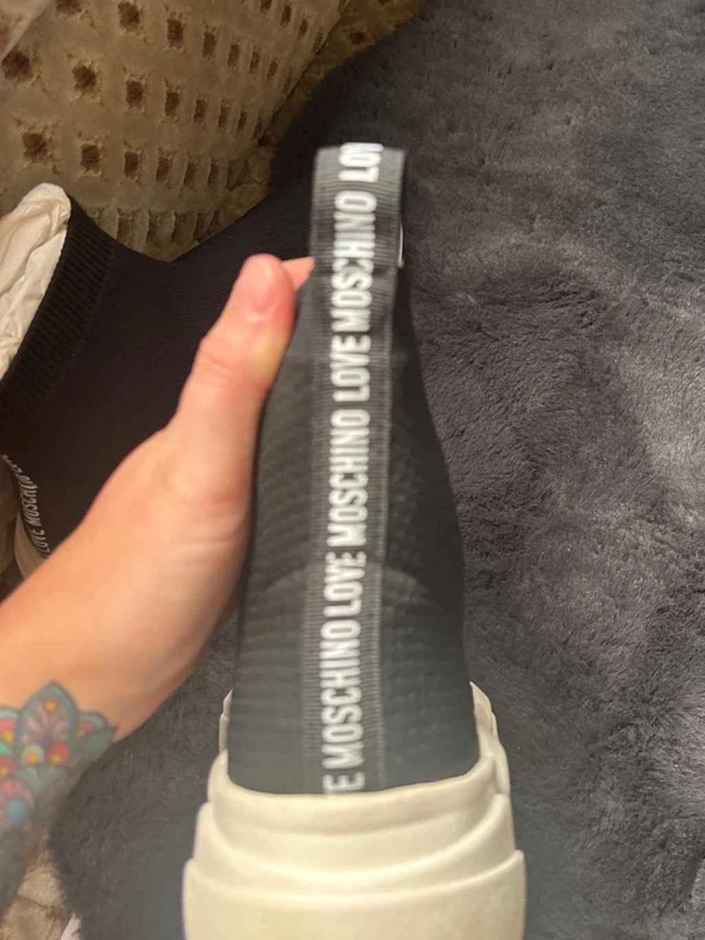 Love Moschino Logo Sock Trainers - Size UK8