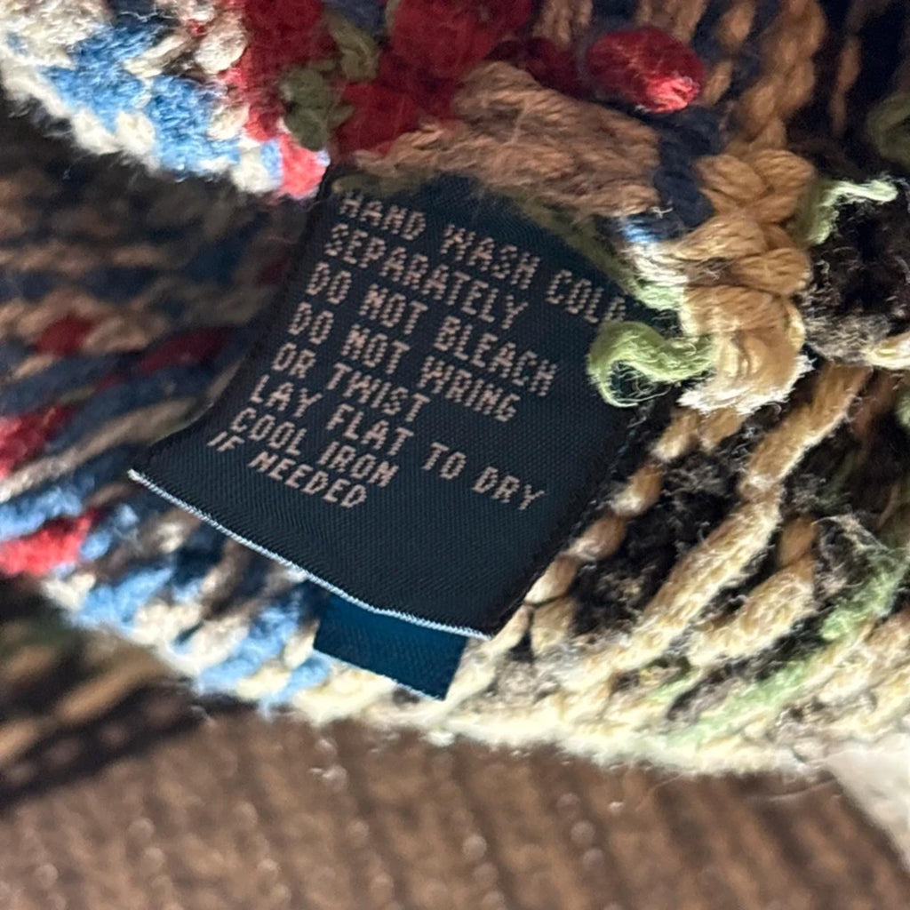 Polo Ralph Lauren Fairisle Cotton Jumper Sweater Snowflake Design Size L Large