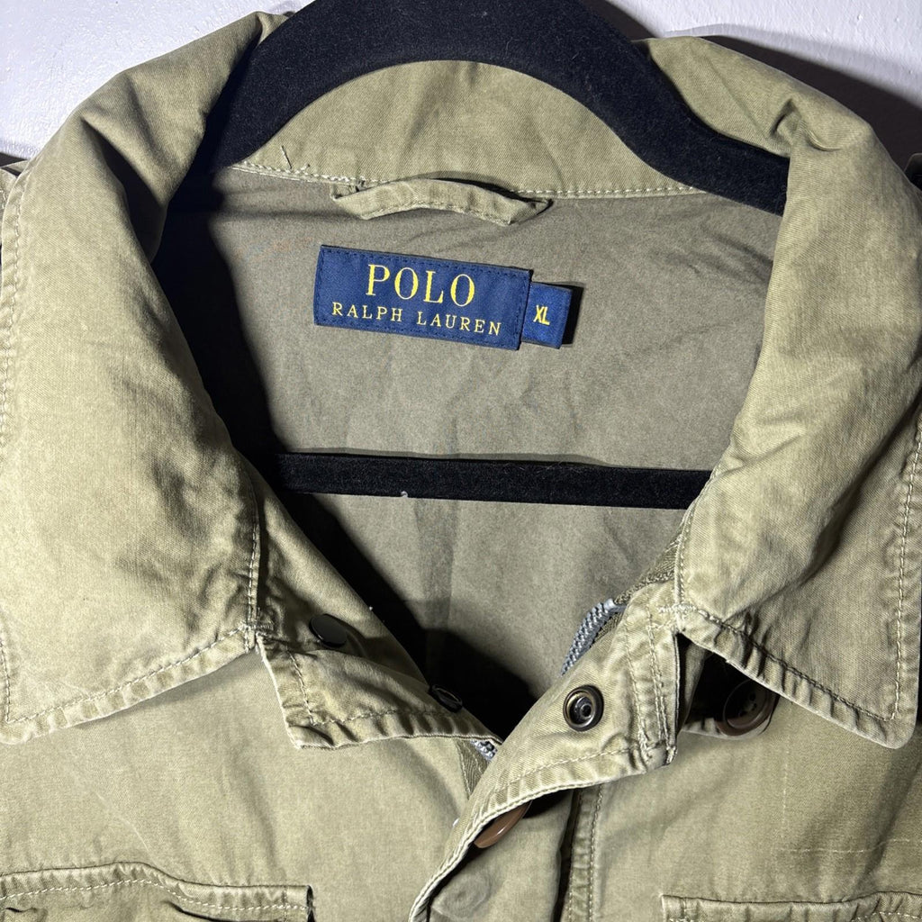 Polo Ralph Lauren olive khaki military combat field jacket guam 5TH squadron XL