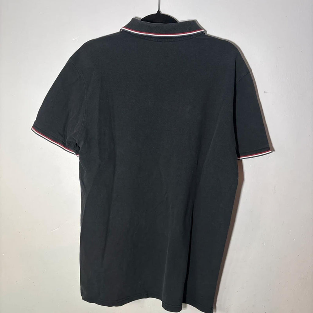 moncler black with red white blue detailing polo shirt tee top 3XL (fits XL)