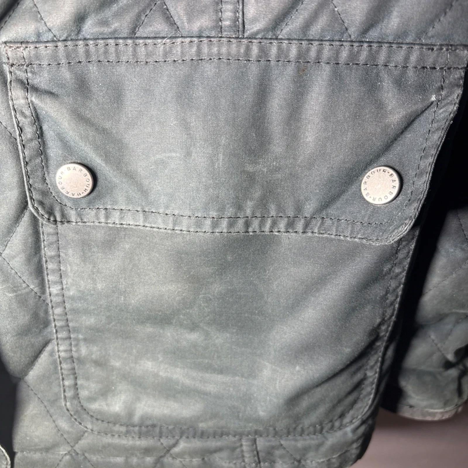 Barbour Bartlett Navy Waterproof Wax Fur Collar Country Jacket Coat Size UK 12