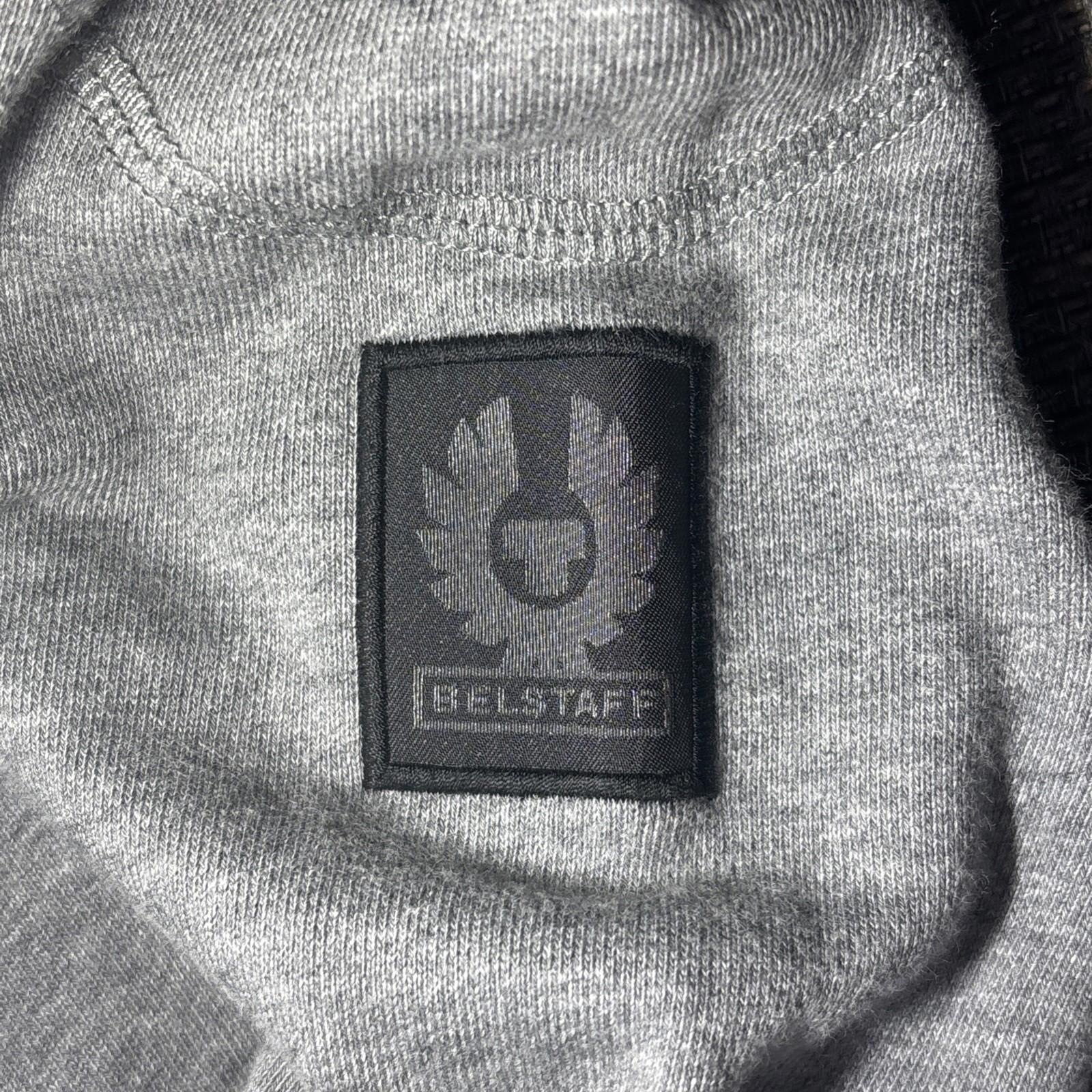 Belstaff men’s medium  grey funnel neck full zip with pockets and logo RRP145