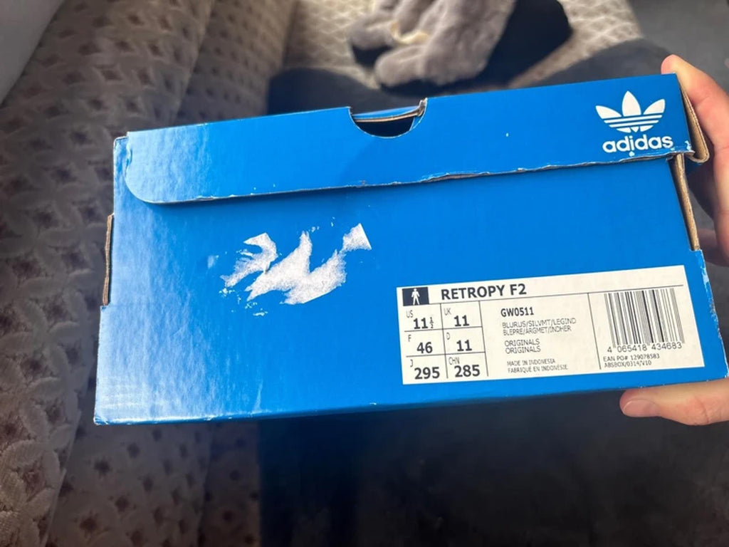 Mens Adidas Retropy F2 Legacy Indigo Red Trainers - Size UK11
