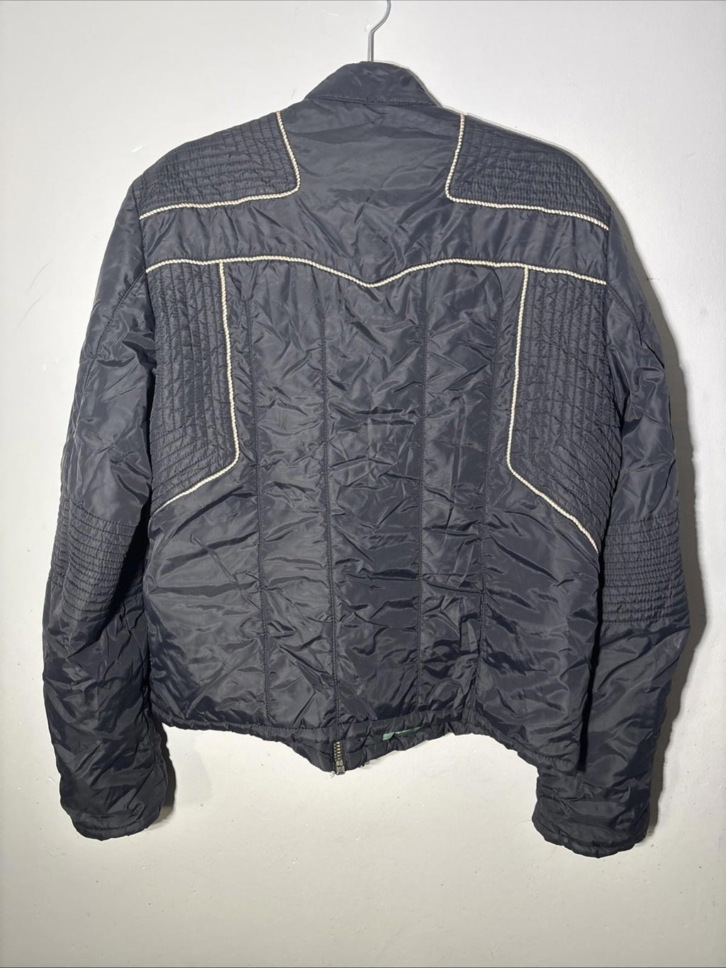 Just Cavalli Archive Biker Jacket Anthracite Blue Women's Size L (50 IT) VGC