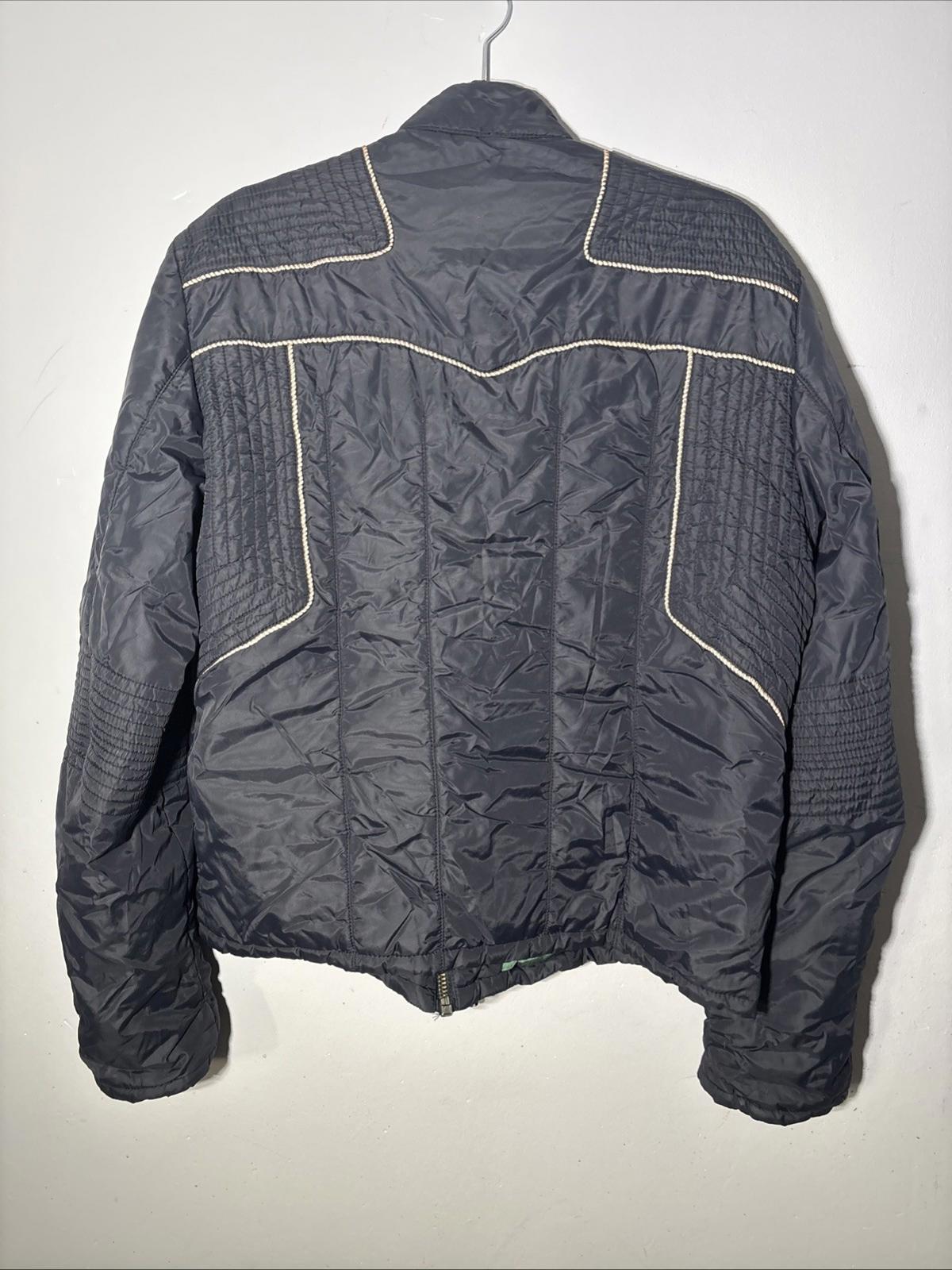Just Cavalli Archive Biker Jacket Anthracite Blue Women's Size L (50 IT) VGC