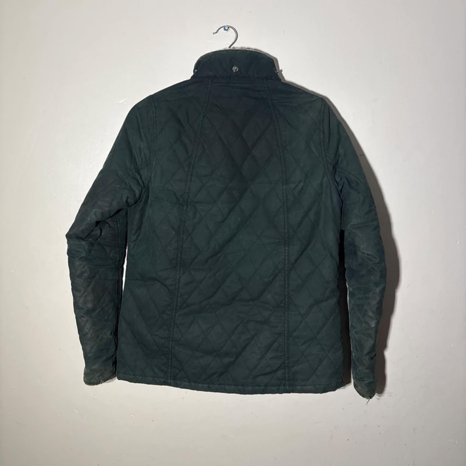 Barbour Bartlett Navy Waterproof Wax Fur Collar Country Jacket Coat Size UK 12