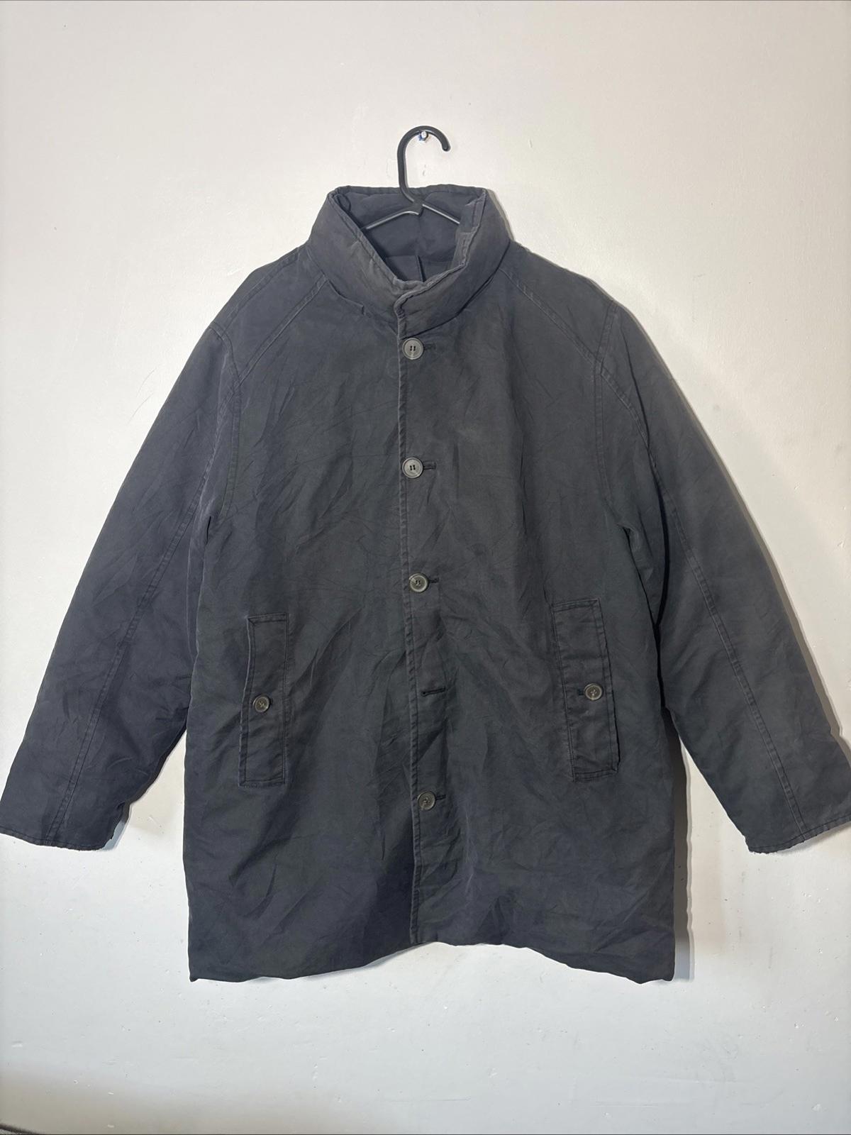 Vintage Moncler Size 2 Medium Navy Down Puffer Jacket Coat Missing Hood & Button