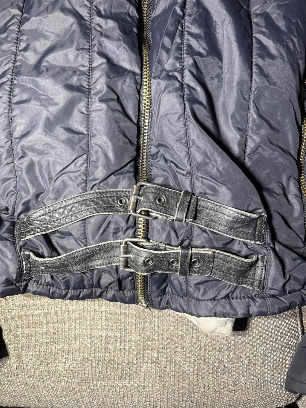 Just Cavalli Archive Biker Jacket Anthracite Blue Women's Size L (50 IT) VGC