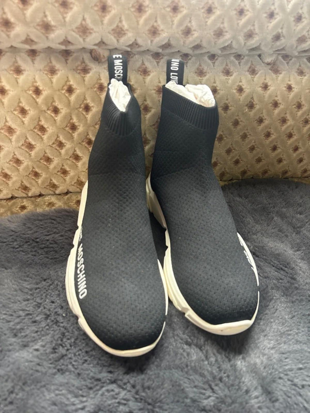 Love Moschino Logo Sock Trainers - Size UK8