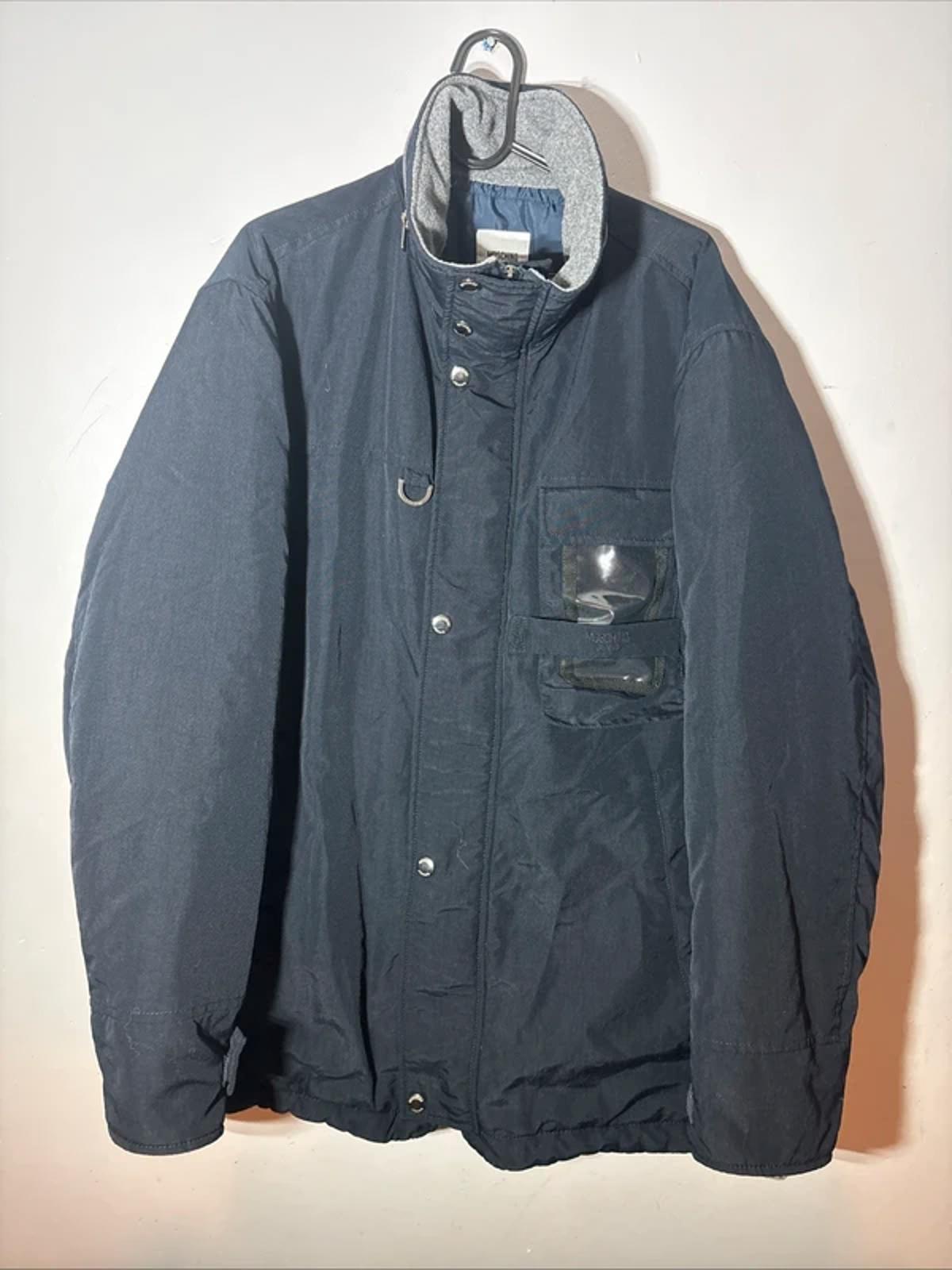 Moschino Jeans Navy Puffer Utility Techwear Jacket Fleece Colour Edge Size M 40