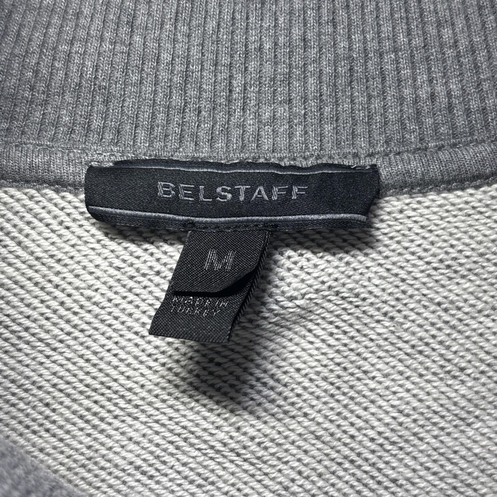 Belstaff men’s medium  grey funnel neck full zip with pockets and logo RRP145