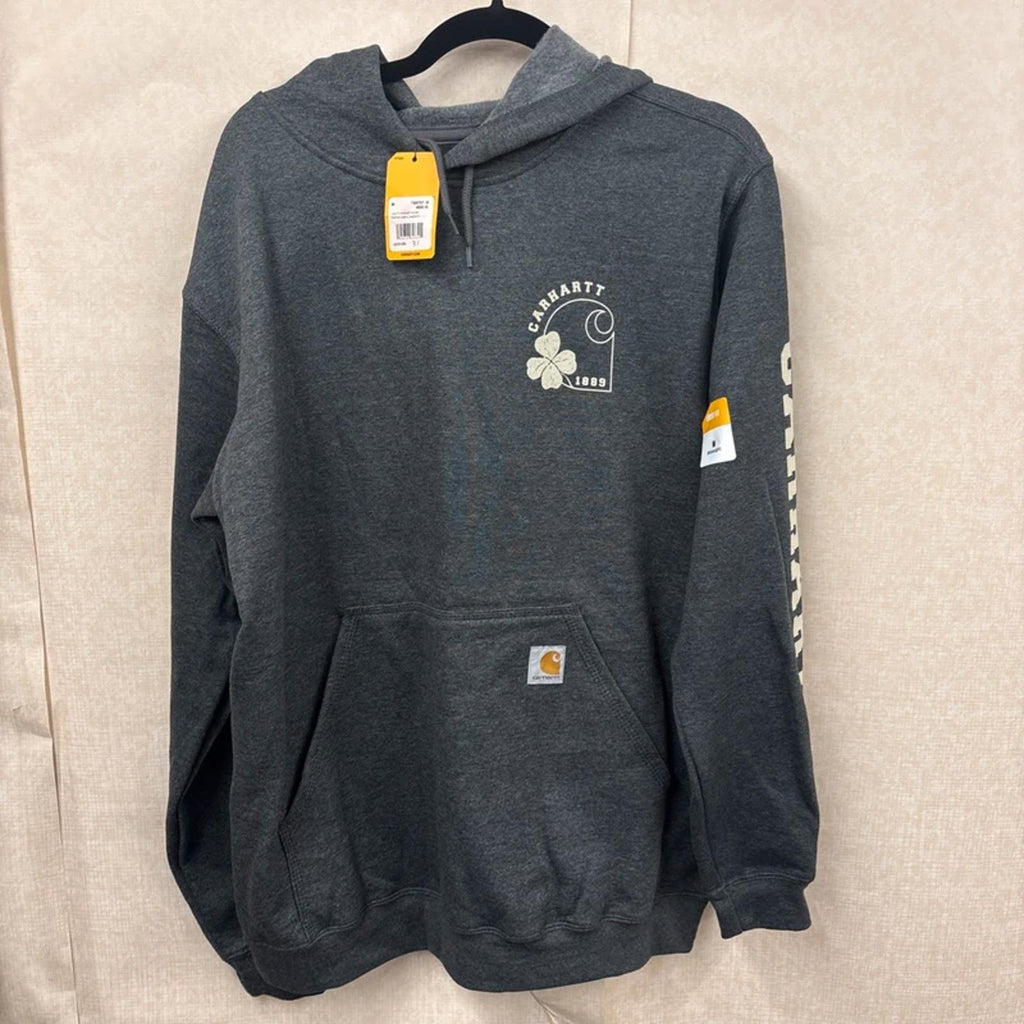 Carhartt Loose Fit Mid weight Hooded Shamrock Graphic Hoodie Size Medium