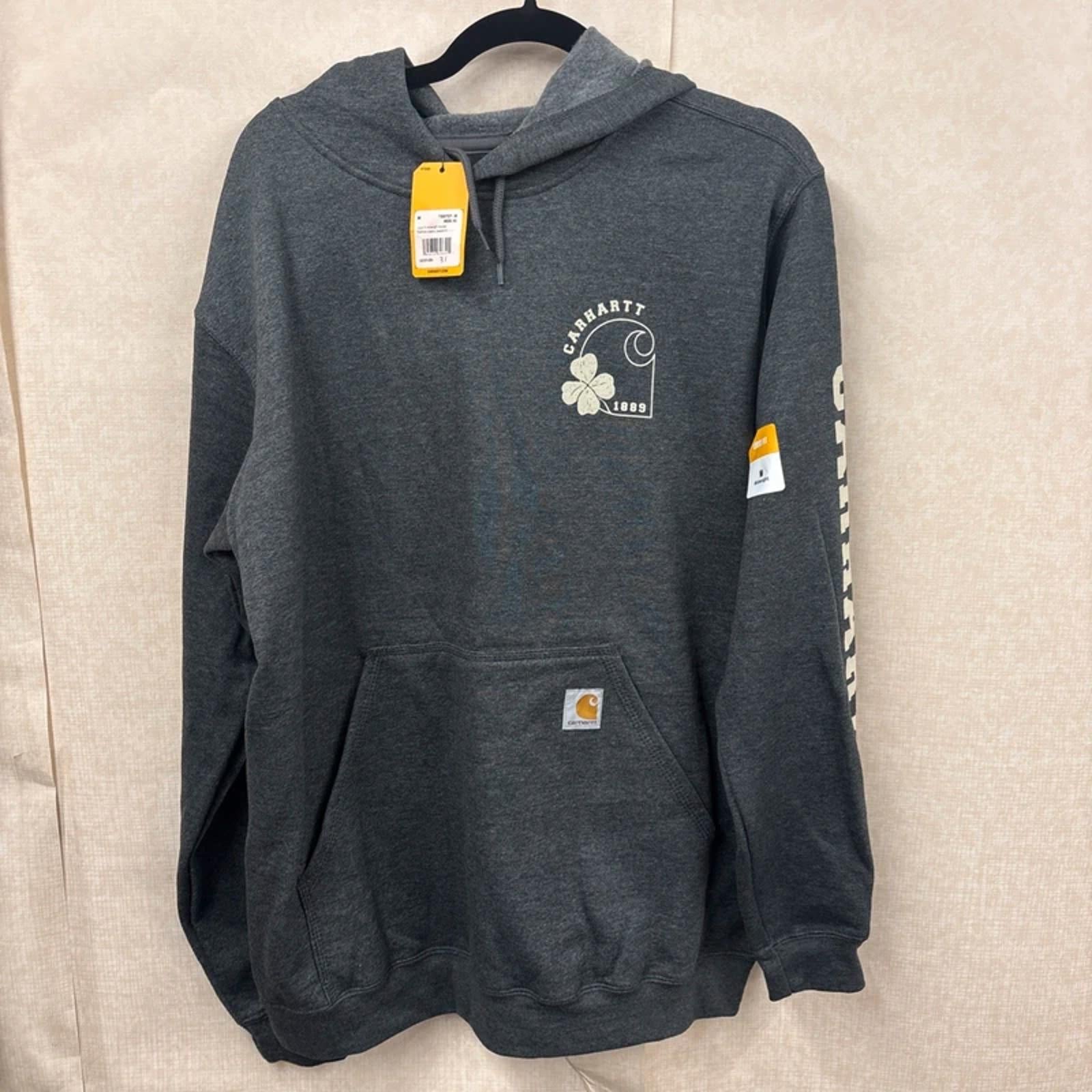Carhartt Loose Fit Mid weight Hooded Shamrock Graphic Hoodie Size Medium