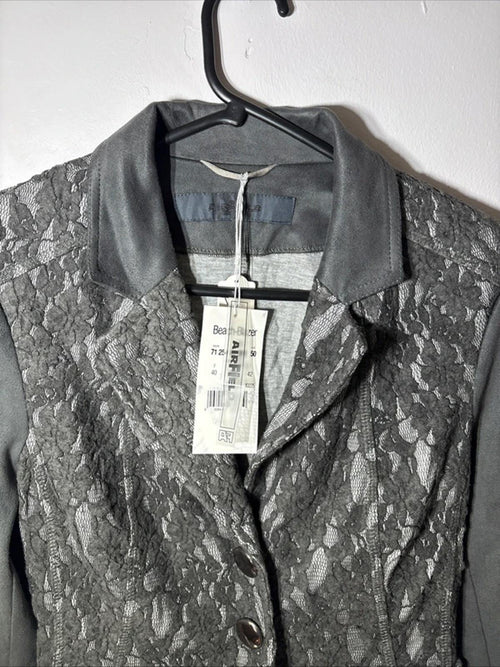 Airfield Beach Blazer Jacket Womens Size 10 UK EU 38 Grey Modal Cotton Blend New