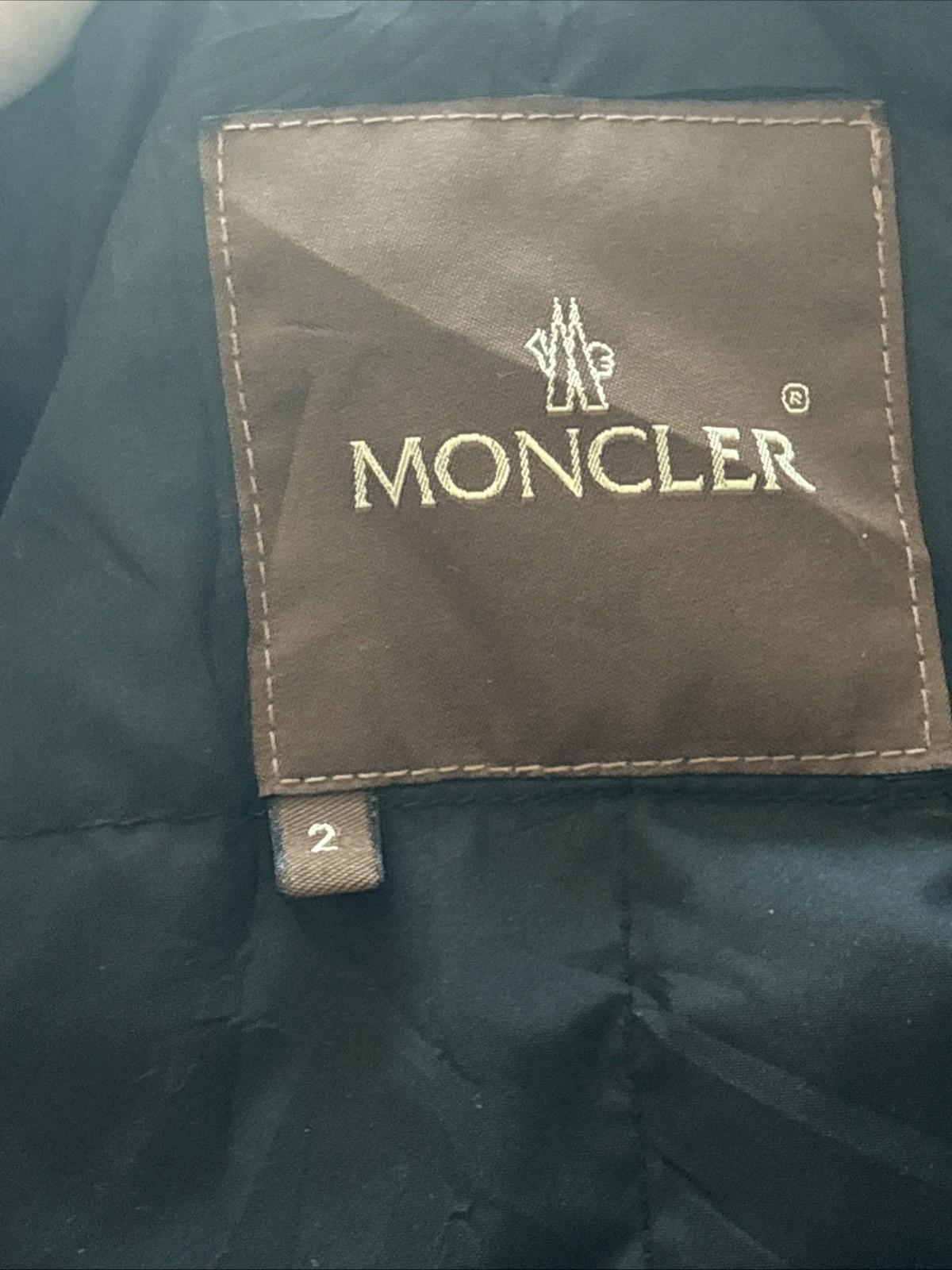 Vintage Moncler Size 2 Medium Navy Down Puffer Jacket Coat Missing Hood & Button