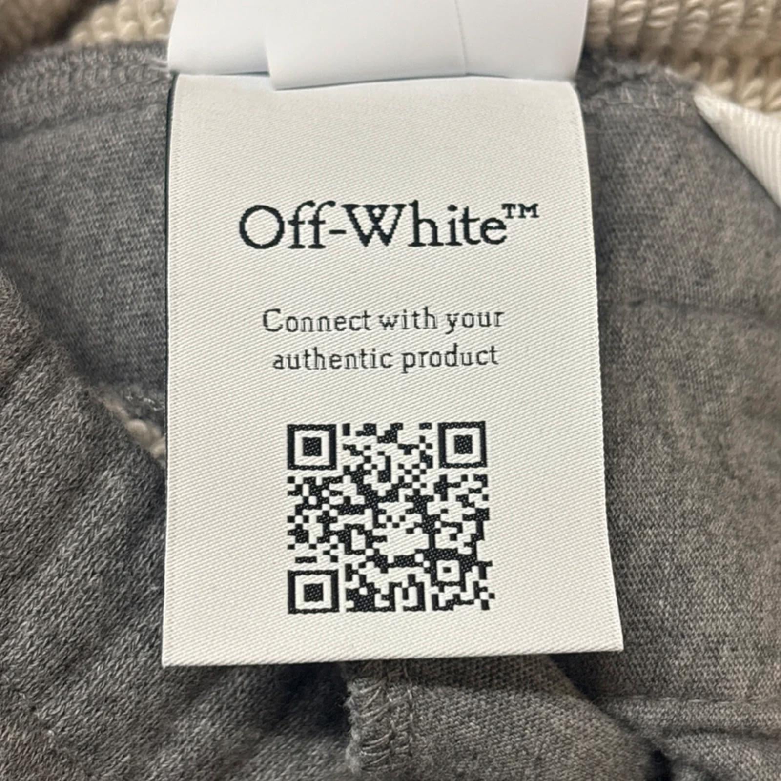 Off-White Logo Embroidered Joggers Track Pants Melange Grey Nautical Blue XS NWT