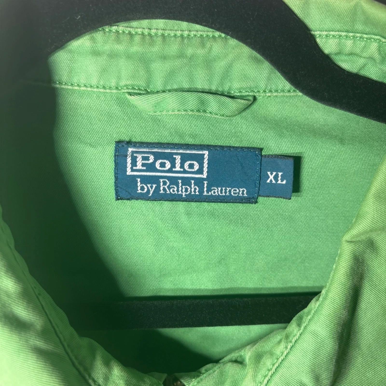 Vintage Green Polo by Ralph Lauren Harrington Style Zip Up Jacket Iconic Size XL