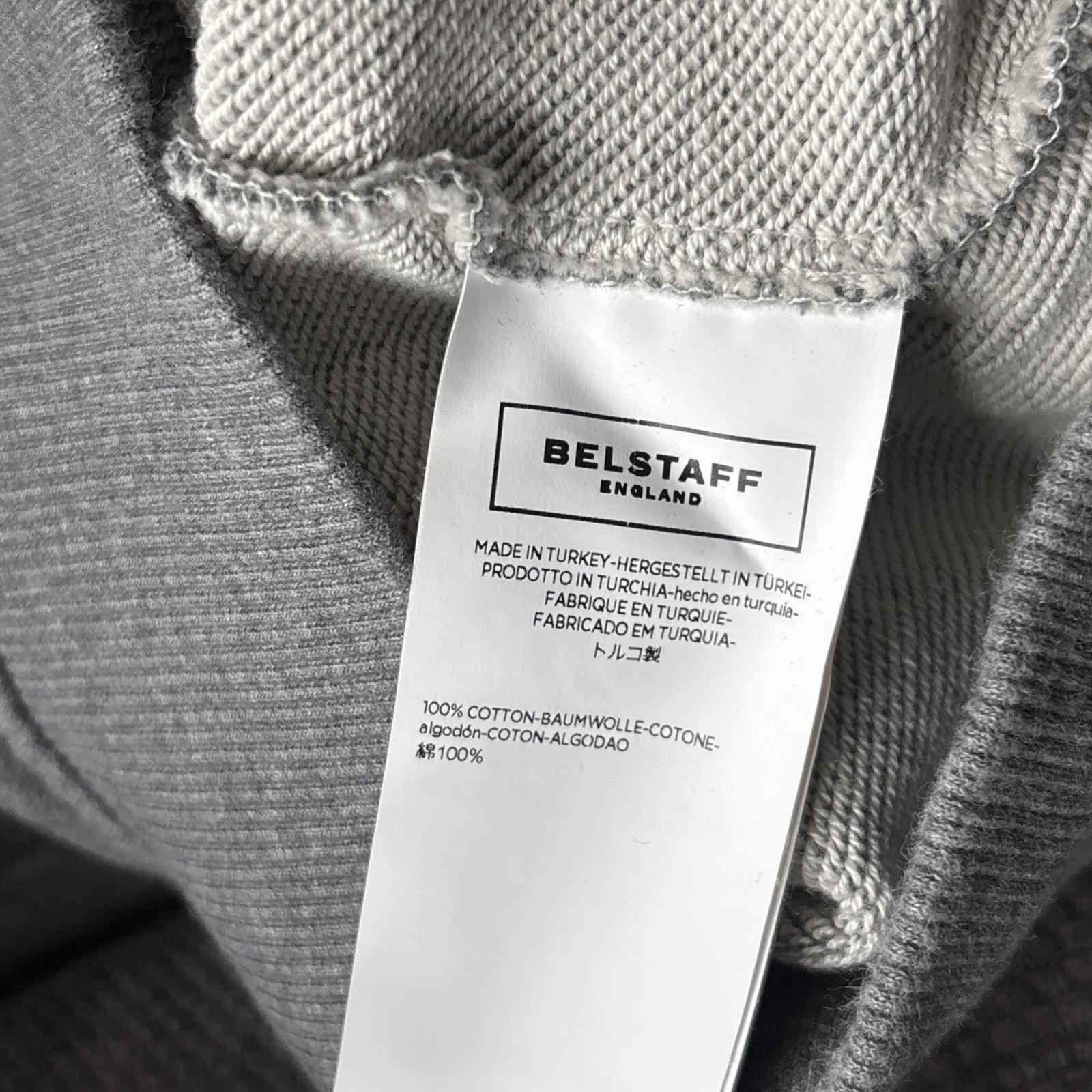 Belstaff men’s medium  grey funnel neck full zip with pockets and logo RRP145