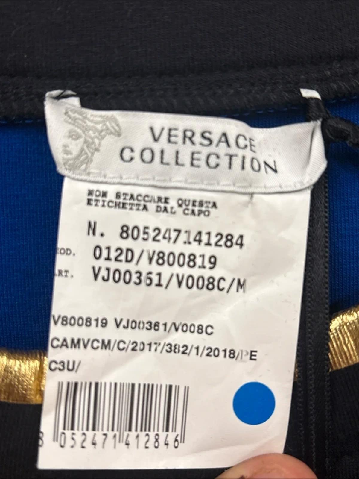 Black Versace Collection Sweatshirt Jumper with Gold Metallic Trim Size M BNWT