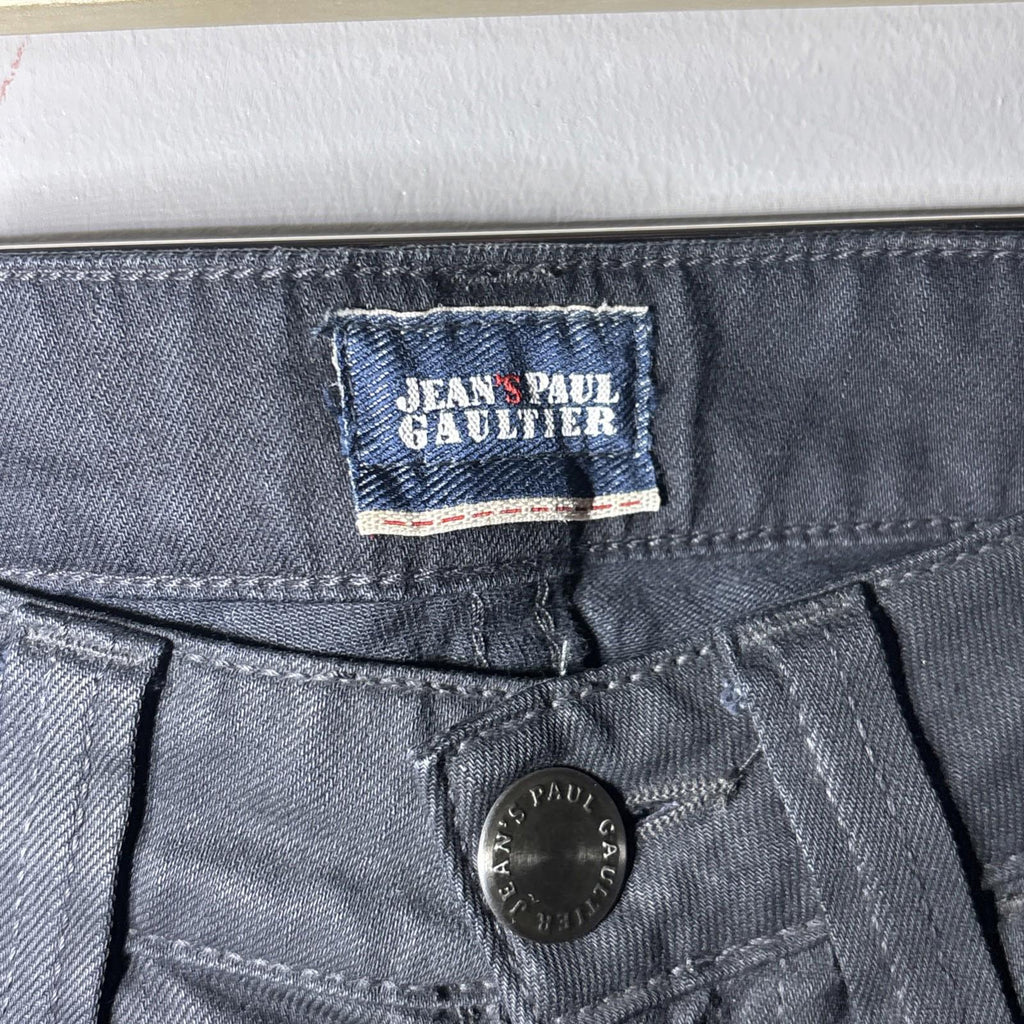 Jean Paul Gaultier Unisex black skinny jeans bedazzled entails back pocket w27