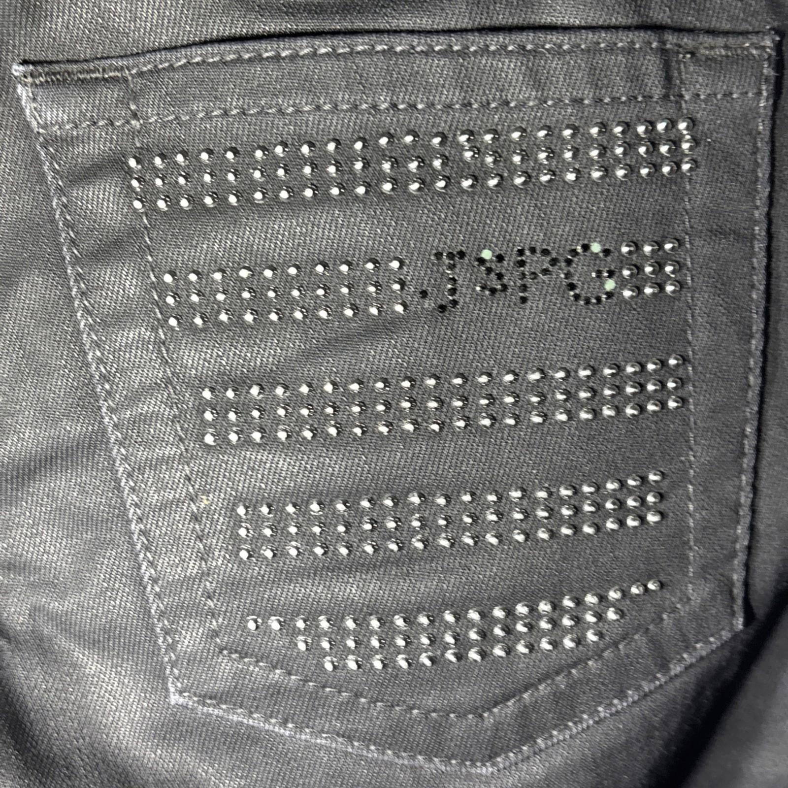 Jean Paul Gaultier Unisex black skinny jeans bedazzled entails back pocket w27
