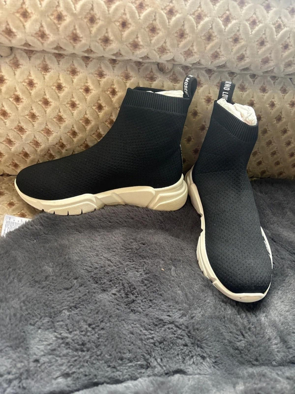 Love Moschino Logo Sock Trainers - Size UK8
