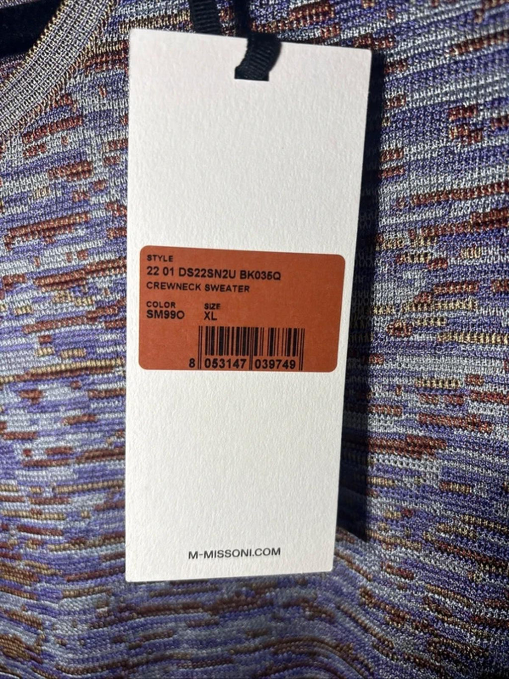 Missoni T-Shirt Multicoloured Crew Sweater Pattern Brand New Size 16 XL RRP £190