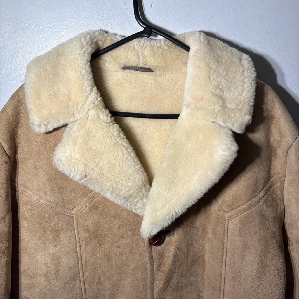 D.T Bayliss & son ltd vintage brown sheepskin coat 16UK suede outer
