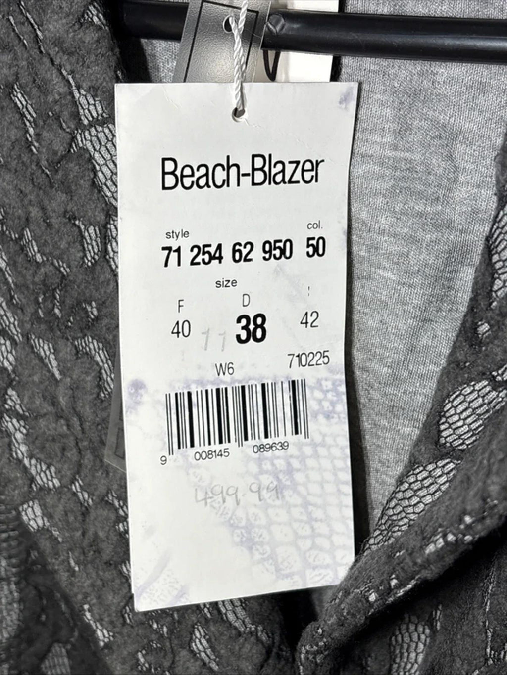 Airfield Beach Blazer Jacket Womens Size 10 UK EU 38 Grey Modal Cotton Blend New