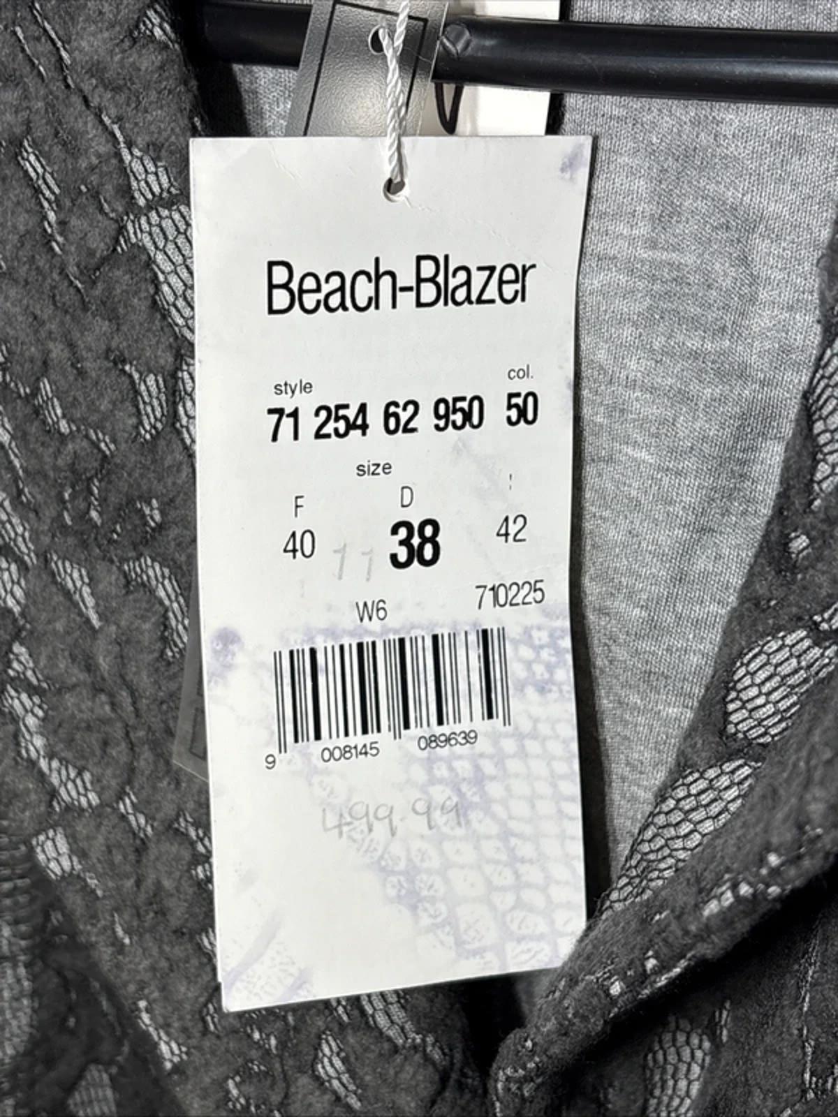 Airfield Beach Blazer Jacket Womens Size 10 UK EU 38 Grey Modal Cotton Blend New