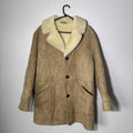 D.T BAYLISS & SON LTD VINTAGE WOMEN'S BROWN SHEEPSKIN COAT SIZE 16UK suede outer