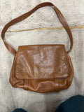 Prada brown leather satchel messenger bag