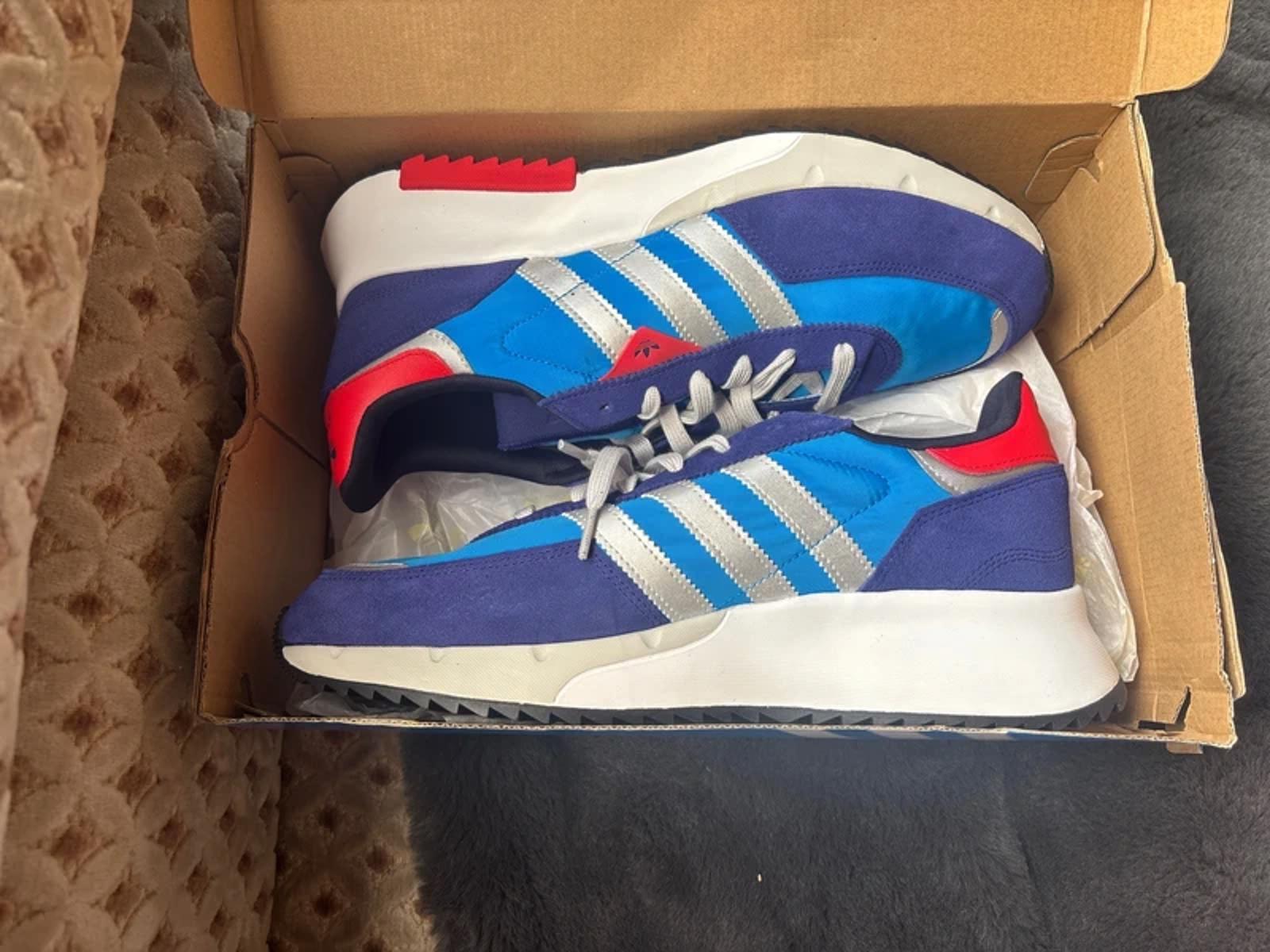 Mens Adidas Retropy F2 Legacy Indigo Red Trainers - Size UK11