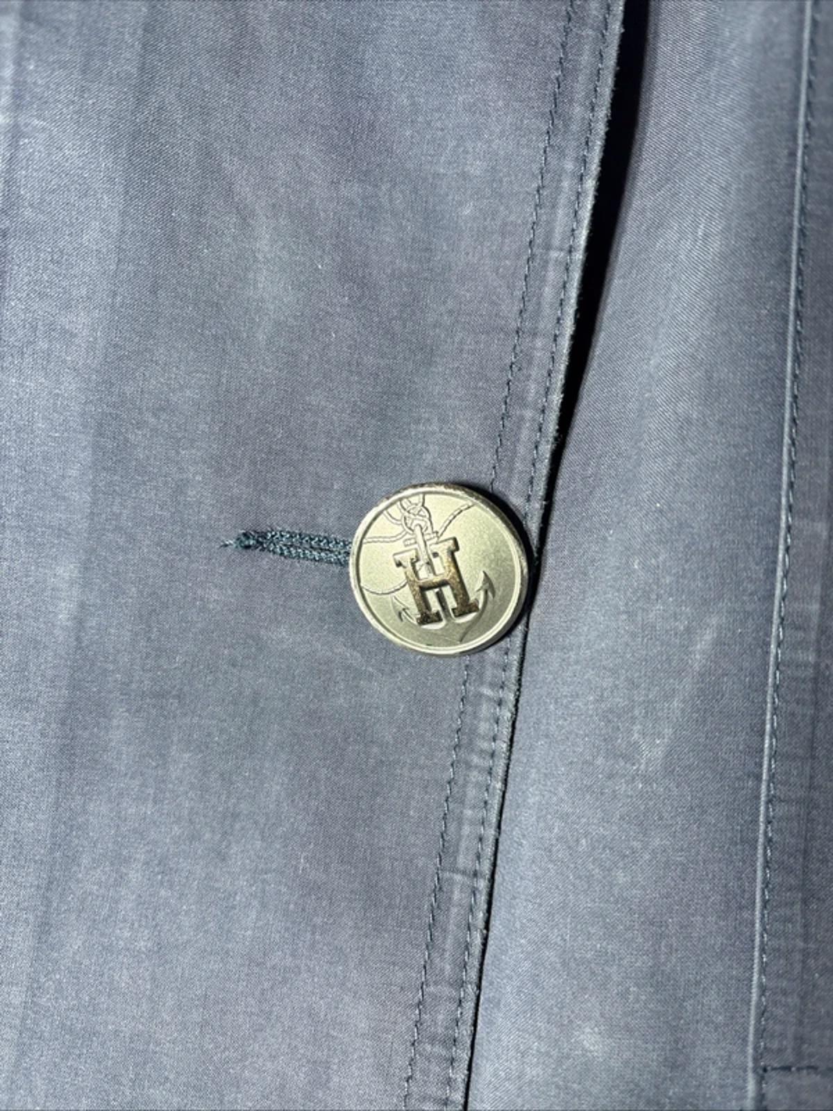 Hermès Paris Double Breasted Wax Cotton Trench Rain Coat L Navy Blue Martingale