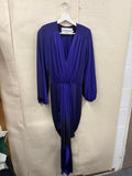 Perseverance London purple dress with a V-neck ruched detailing Shoulder Pads 6