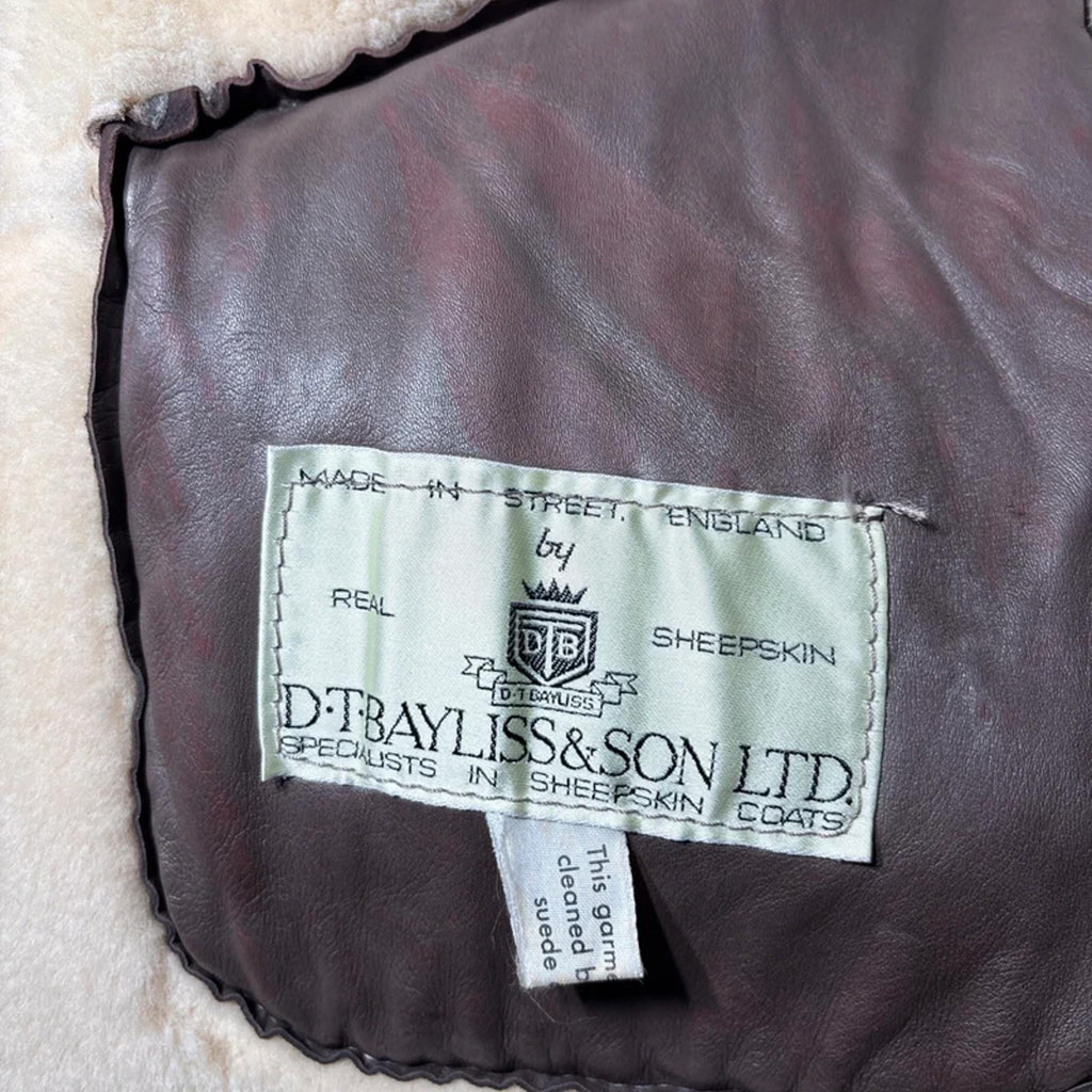 D.T Bayliss & son ltd vintage brown sheepskin coat 16UK suede outer
