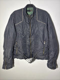 Just Cavalli Archive Biker Jacket Anthracite Blue Women's Size L (50 IT) VGC