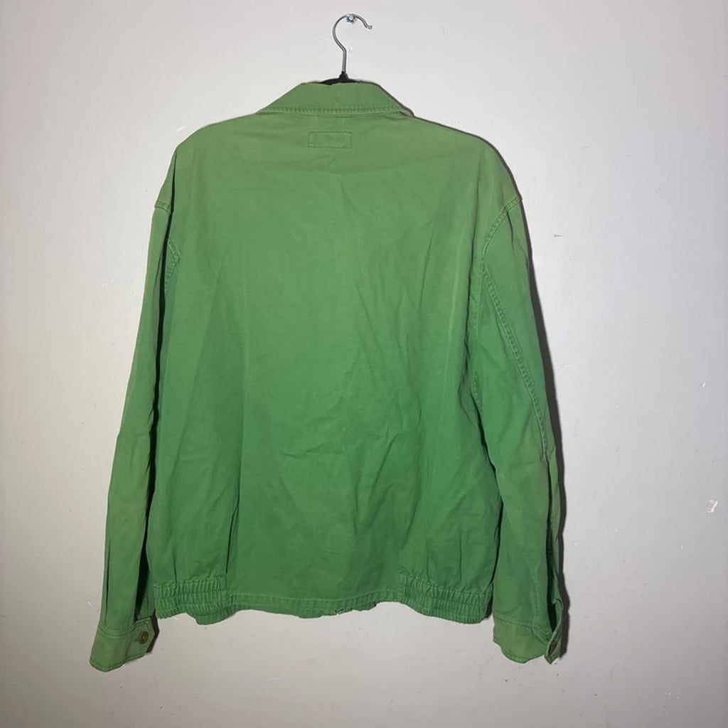 Vintage Green Polo by Ralph Lauren Harrington Style Zip Up Jacket Iconic Size XL