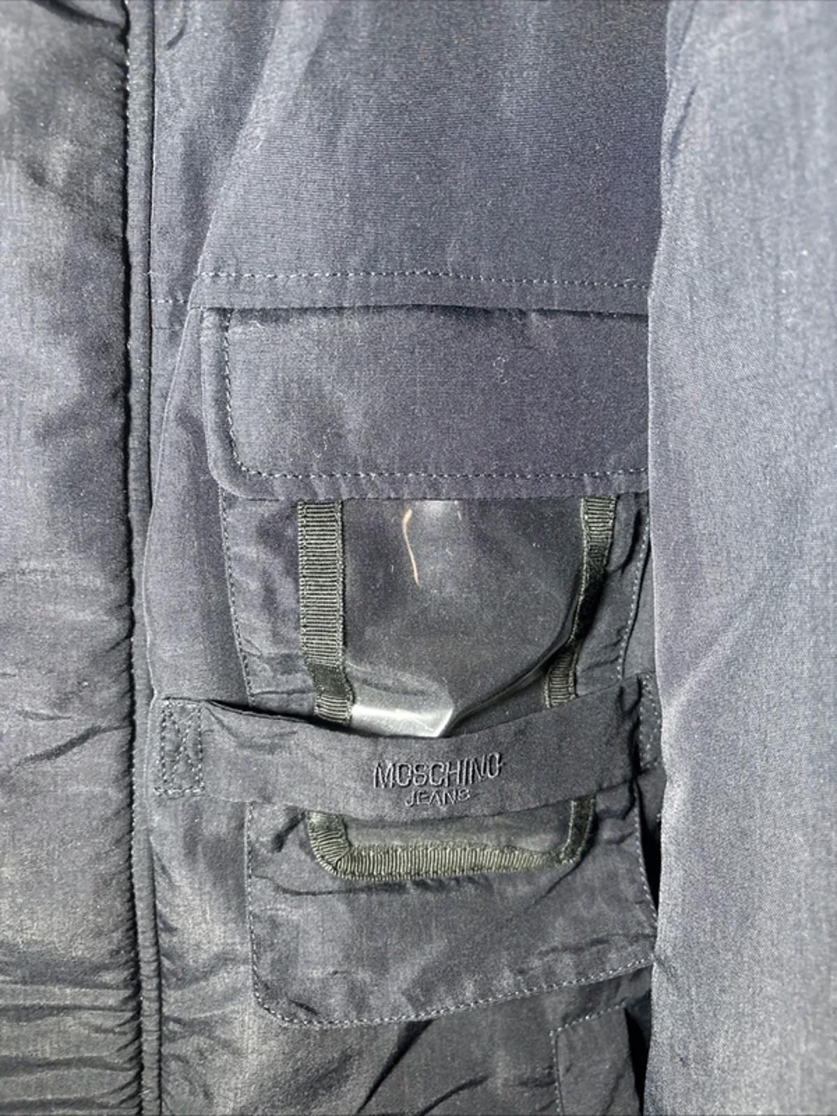 Moschino Jeans Navy Puffer Utility Techwear Jacket Fleece Colour Edge Size M 40